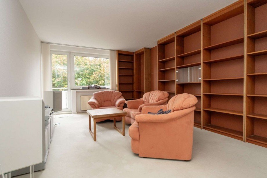 Wohnzimmer mit Balkon Etagenwohnung Bremen