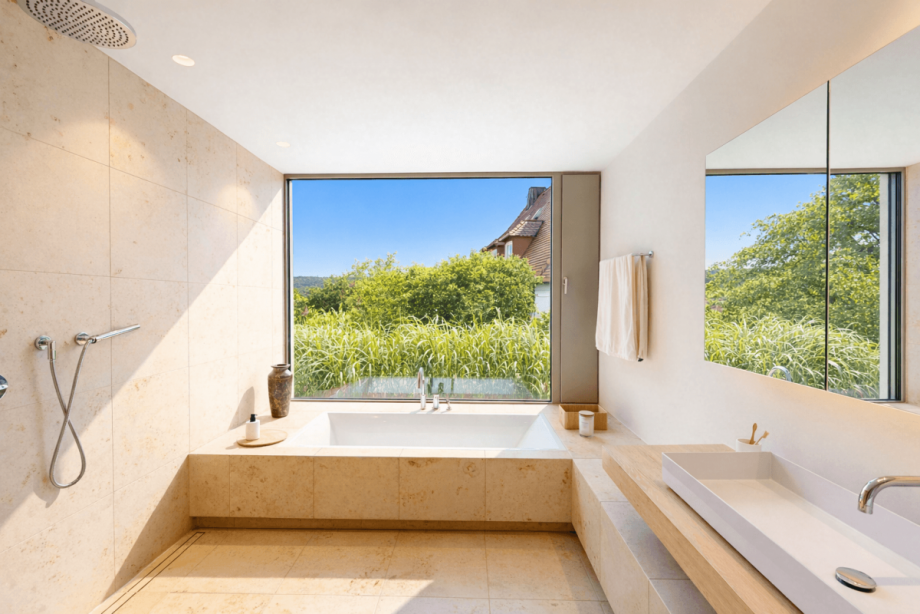 Badezimmer mit Badewanne (KI-optimiert) Haus Bad Kissingen